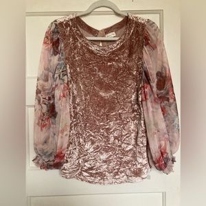 Anthropologie velvet blouse size xs